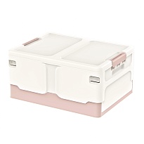 Ящик пластиковый складной белый, дно розовое, 480х360х240 мм в Прокопьевске Ящик пластиковый складной белый, дно розовое, 480х360х240 мм в Прокопьевске