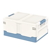 Ящик пластиковый складной белый, дно синее, 480х360х240 мм в Прокопьевске Ящик пластиковый складной белый, дно синее, 480х360х240 мм в Прокопьевске