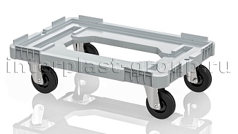 Тележка пластиковая с отверстием без тормозов серая в Прокопьевске Тележка пластиковая с отверстием без тормозов серая в Прокопьевске