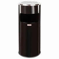 Урна с пепельницей 27 л, нержавеющая сталь, черная, LAIMA PROFESSIONAL в Прокопьевске
