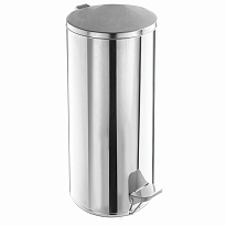 Урна для мусора с педалью, усиленное, Титан, 50 л, кольцо под мешок, нержавеющая сталь, хром в Прокопьевске