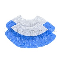 Бахилы бело-синие 1000 шт (500 пар), 48 мкм, двойная подошва, с одной резинкой, Эконом+ в Прокопьевске Бахилы бело-синие 1000 шт (500 пар), 48 мкм, двойная подошва, с одной резинкой, Эконом+ в Прокопьевске