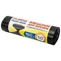 Мешки для мусора 160 л, черные, в рулоне 10 шт., ПВД, 30 мкм, 1200х900 мм, LAIMA ULTRA, 607694 в Прокопьевске