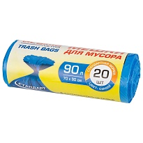 Мешки для мусора 90 л, синие, в рулоне 20 шт., ПНД, 14 мкм, 900х700 мм, LAIMA ULTRA, 607693 в Прокопьевске