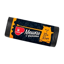 Мешки для мусора 35 л, с ушками, черные, в рулоне 30 шт., ПНД, 10 мкм, 655х500 мм, Comfort, М6064 в Прокопьевске