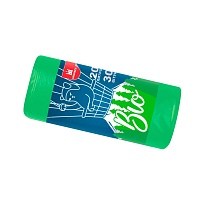 Мешки для мусора 20 л, биоразлагаемые, зеленые, в рулоне 30 шт., ПНД, 8 мкм, 500х400 мм, БИО, МБ2097 (МНБ 20-30ж) в Прокопьевске