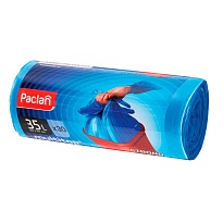 Мешки для мусора 35 л, с ушками, синие, в рулоне 30 шт., ПНД, 10,5 мкм, 640х500 мм, PACLAN Multitop, 600819 в Прокопьевске