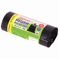 Мешки для мусора 30 л, черные, в рулоне 30 шт., ПНД, 7 мкм, 550х480 мм, Любаша, 608089 в Прокопьевске