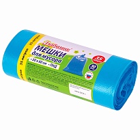 Мешки для мусора 35 л, синие, в рулоне 30 шт., ПНД, 10 мкм, 600х500 мм, Любаша, 608091 в Прокопьевске Мешки для мусора 35 л, синие, в рулоне 30 шт., ПНД, 10 мкм, 600х500 мм, Любаша, 608091 в Прокопьевске