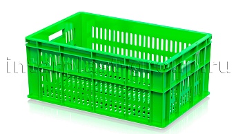 Ящик для молока, мяса, овощей и фруктов большая перфорация дно перфорированное светло-зеленый в Прокопьевске Ящик для молока, мяса, овощей и фруктов большая перфорация дно перфорированное светло-зеленый в Прокопьевске