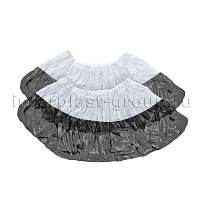 Бахилы бело-черные 1000 шт (500 пар), 48 мкм, двойная подошва, с одной резинкой, Эконом+ в Прокопьевске